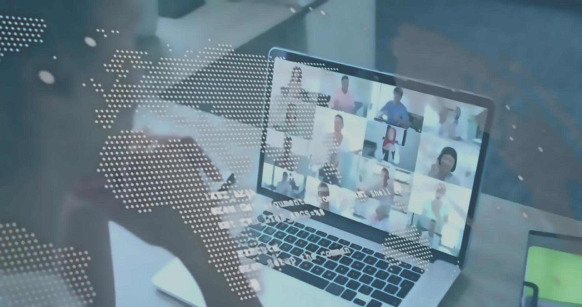 Modern office workspace with blockchain development tools